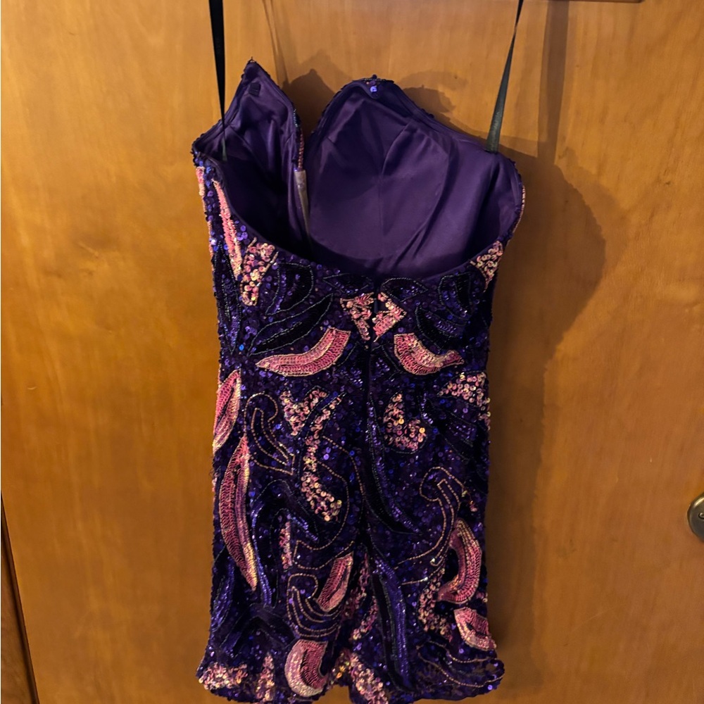 Aviana Strapless Purple and Pink Dress